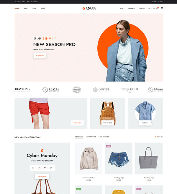 Adara - Modern & Multipurpose Ecommerce Template